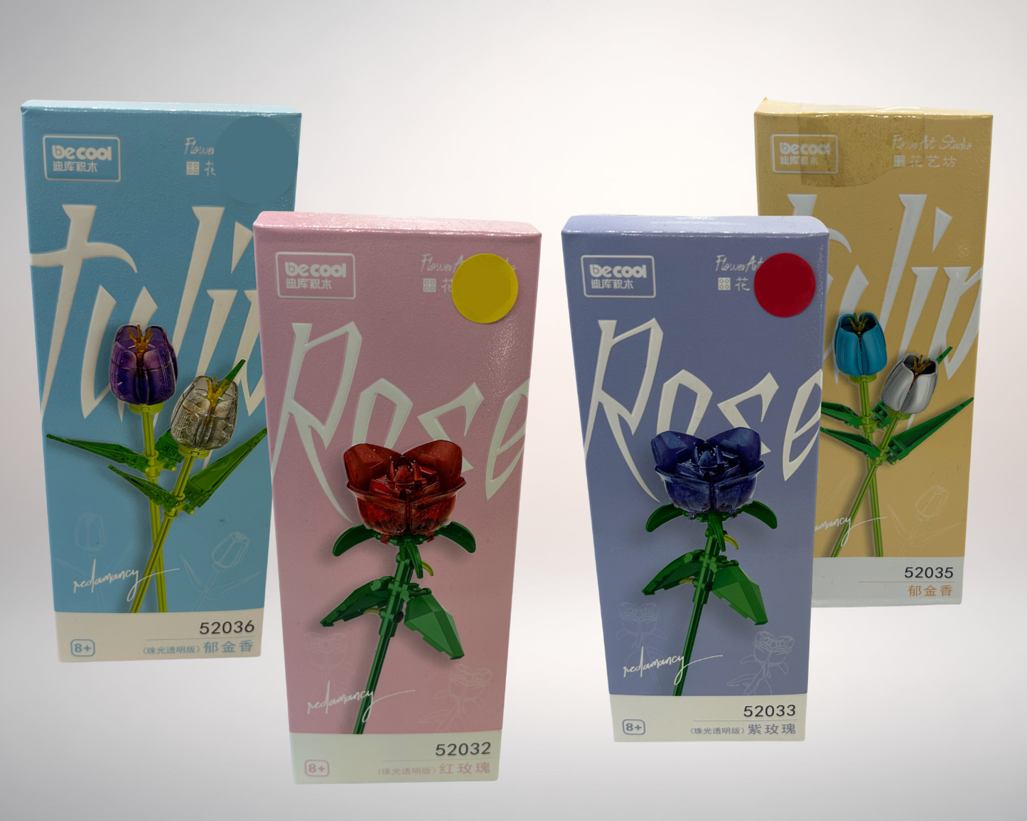 Flower Brick Sets—Rose & Tulip Collection