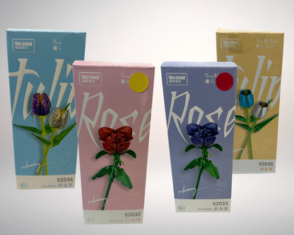 Flower Brick Sets—Rose & Tulip Collection