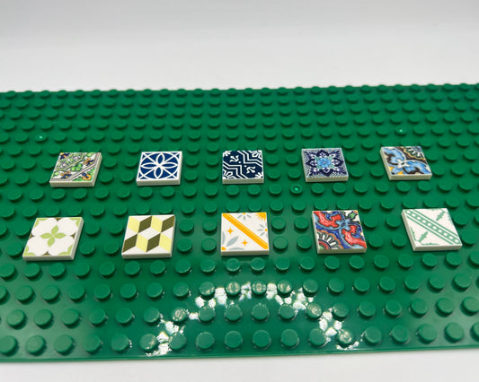 2x2 Patterned Ceramic Tiles—Pick color—4 Pieces