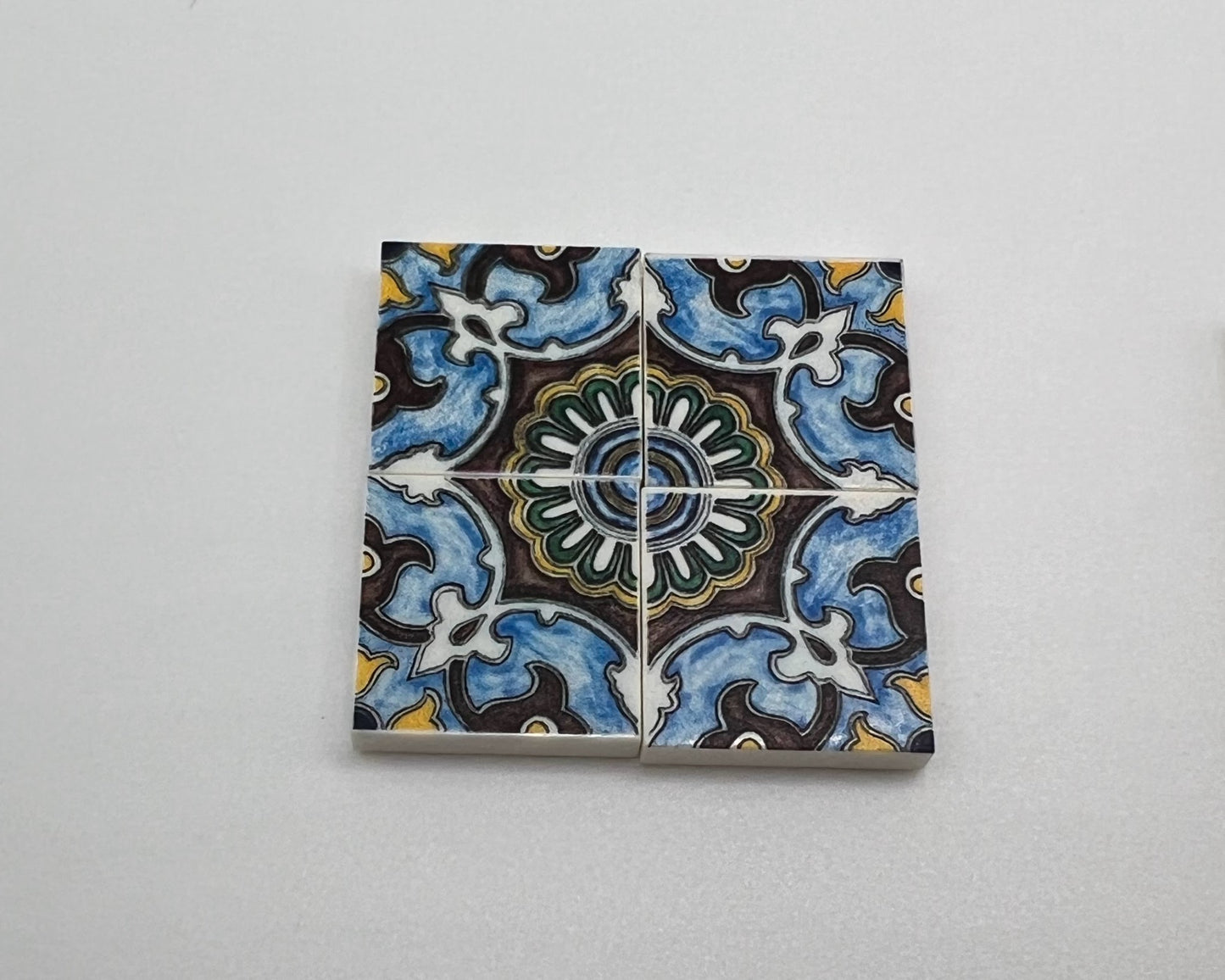 2x2 Patterned Ceramic Tiles—Pick color—4 Pieces