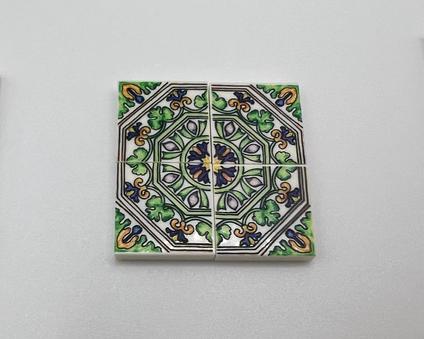 2x2 Patterned Ceramic Tiles—Pick color—4 Pieces