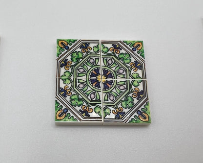 2x2 Patterned Ceramic Tiles—Pick color—4 Pieces