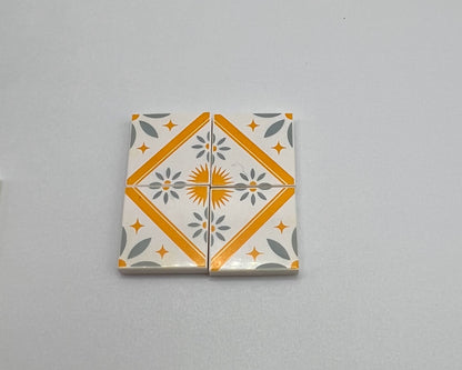 2x2 Patterned Ceramic Tiles—Pick color—4 Pieces