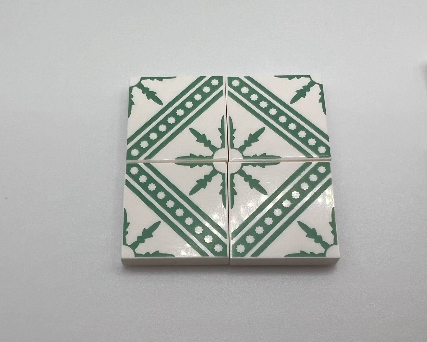 2x2 Patterned Ceramic Tiles—Pick color—4 Pieces