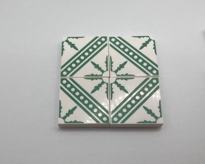 2x2 Patterned Ceramic Tiles—Pick color—4 Pieces