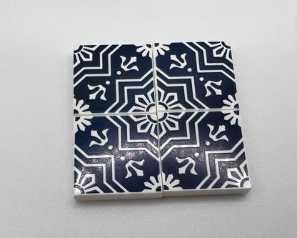 2x2 Patterned Ceramic Tiles—Pick color—4 Pieces