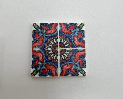 2x2 Patterned Ceramic Tiles—Pick color—4 Pieces