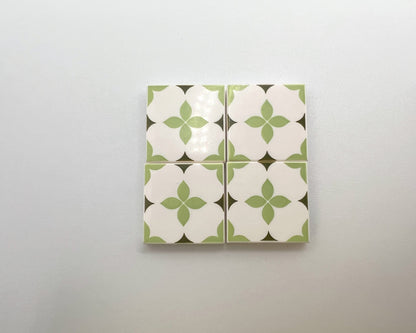 2x2 Patterned Ceramic Tiles—Pick color—4 Pieces