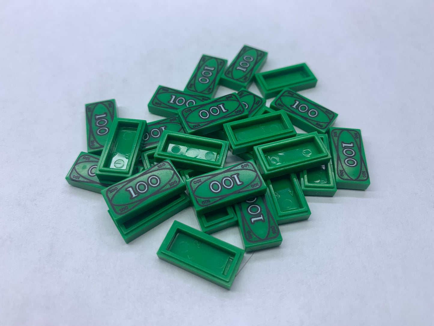 1x2 Dollar Tile Money Pick Quantity —Compatible with Lego