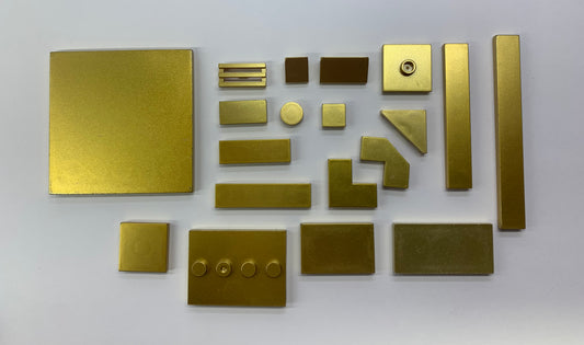 Metallic Gold Tile all sizes — Compatible with Lego